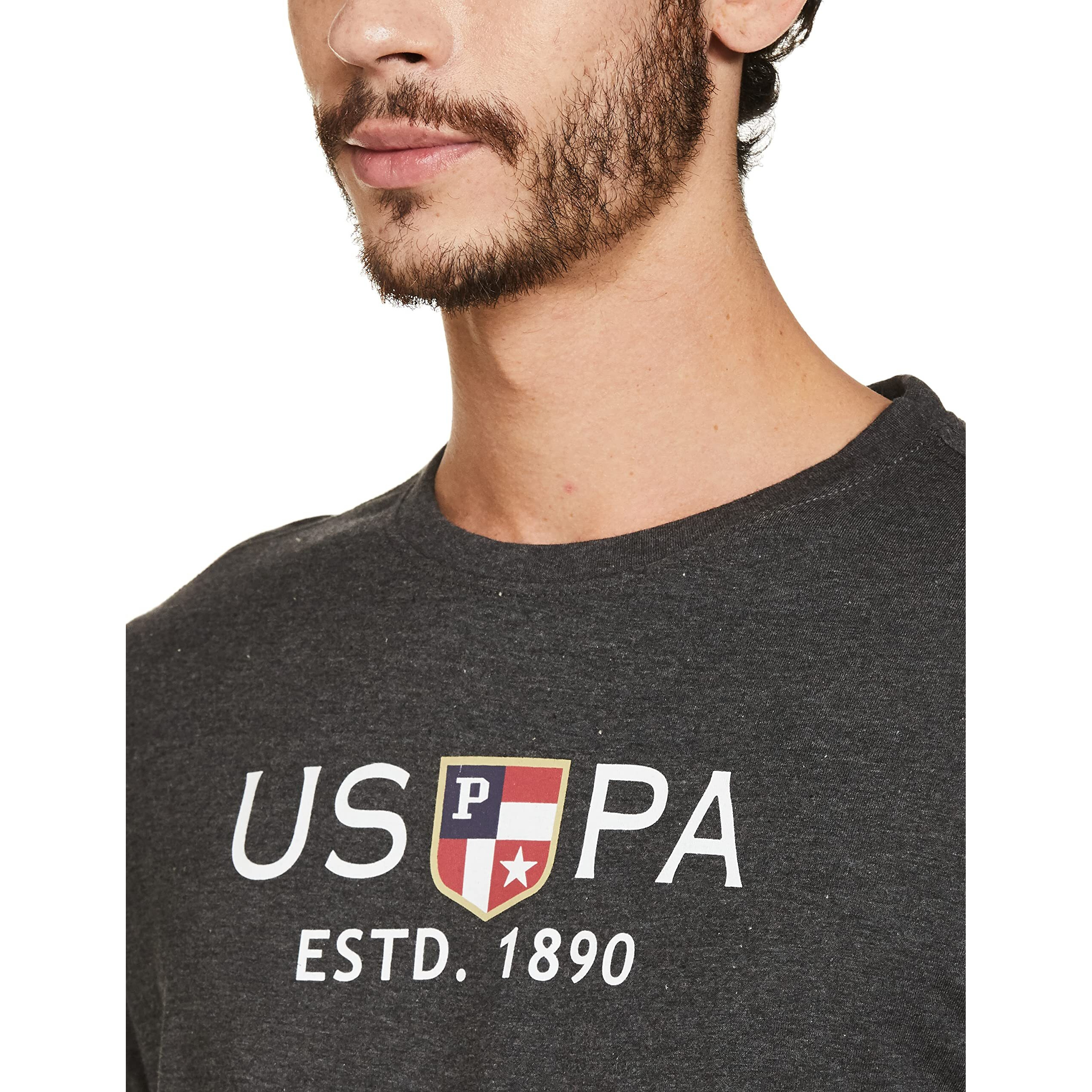 U.S. POLO ASSN. Men's Slim Fit T-Shirts & Polos Charcoal L