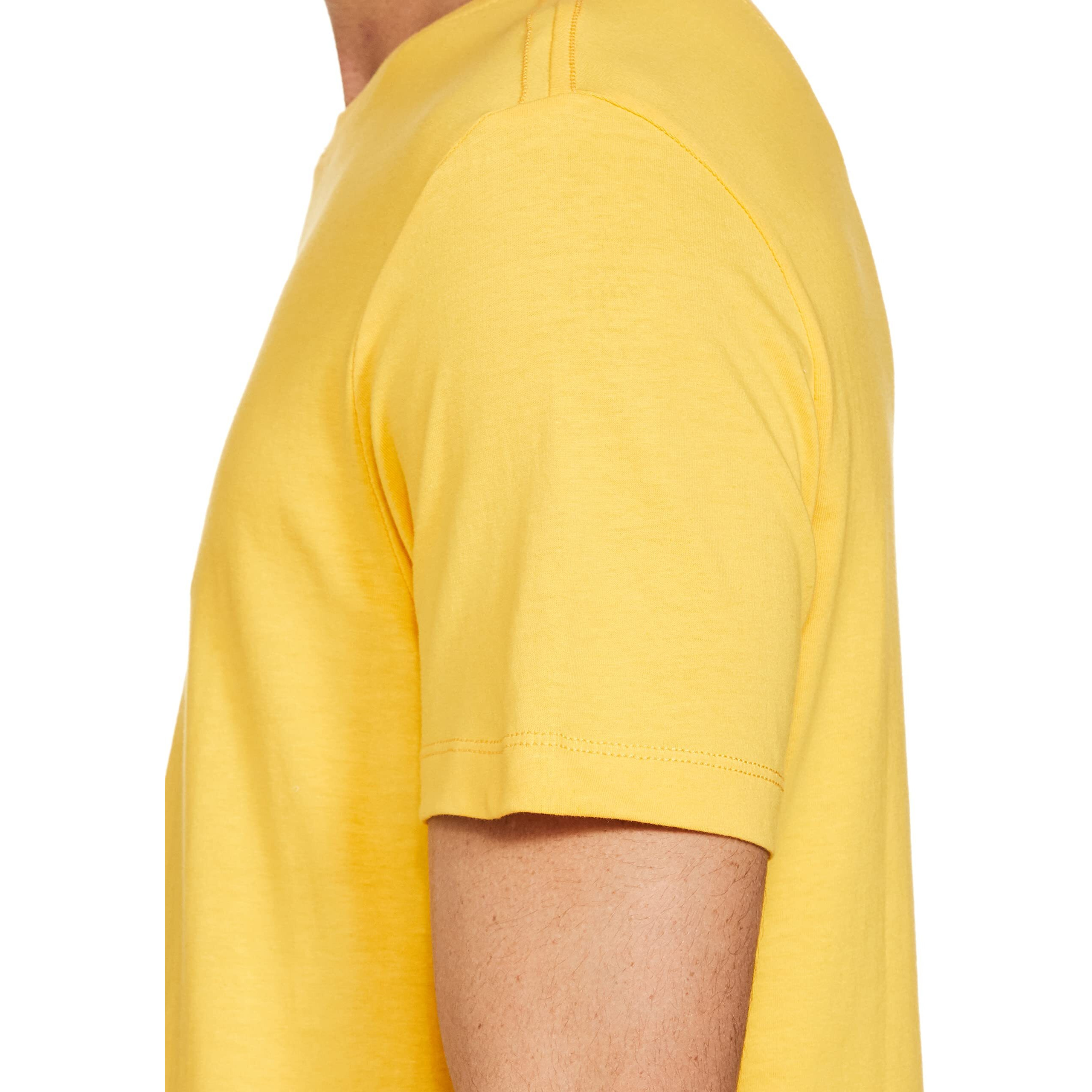 U.S. POLO ASSN. Men Slim Half Sleeve Round Neck T Shirts (Ustshs1376_Large_Yellow)