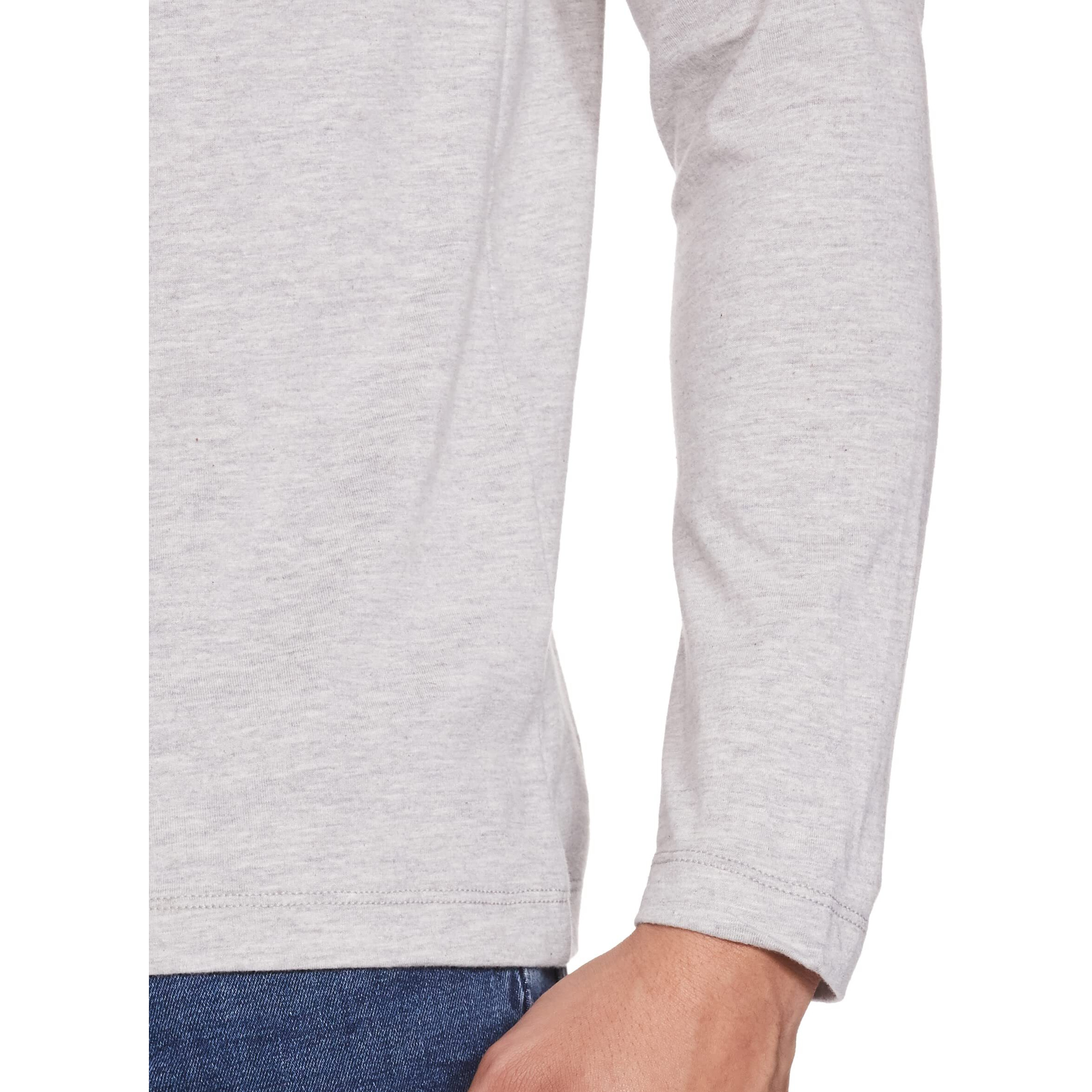 U.S. POLO ASSN. Men Full Sleeve Round Neck Regular Fit T Shirts, L (Ustshs1388_Grey_L)