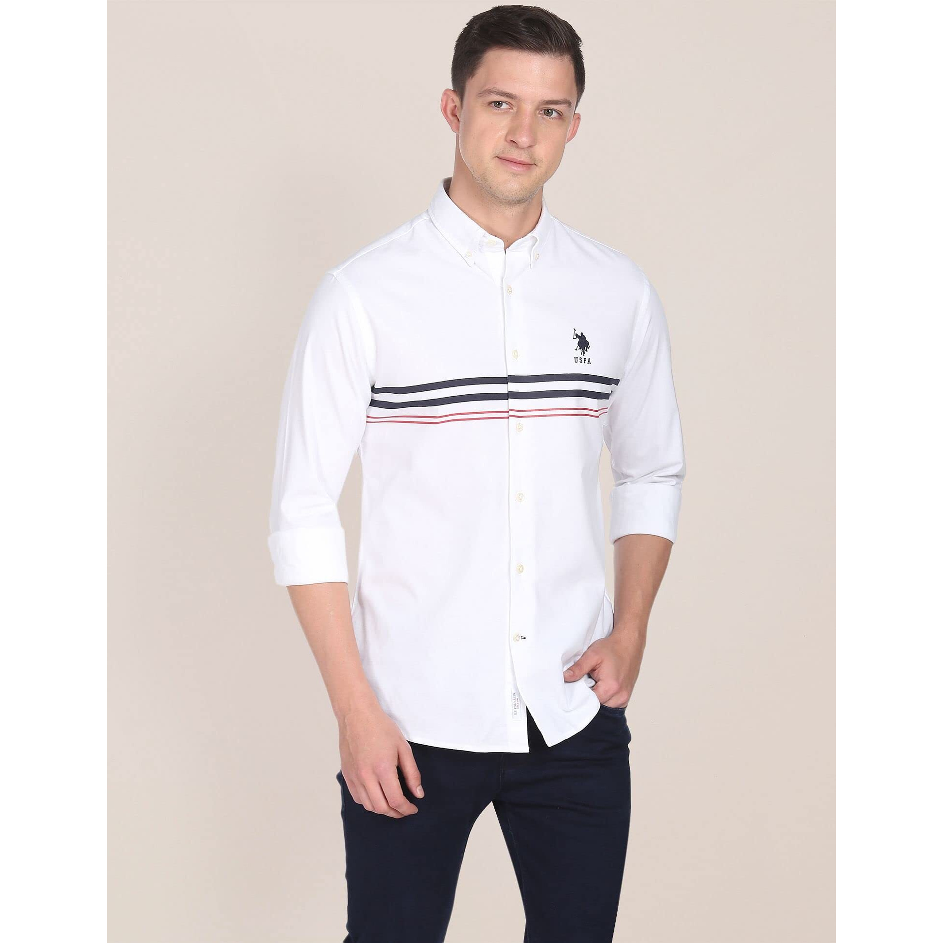 U.S. POLO ASSN. Men's Regular Fit Shirts White M