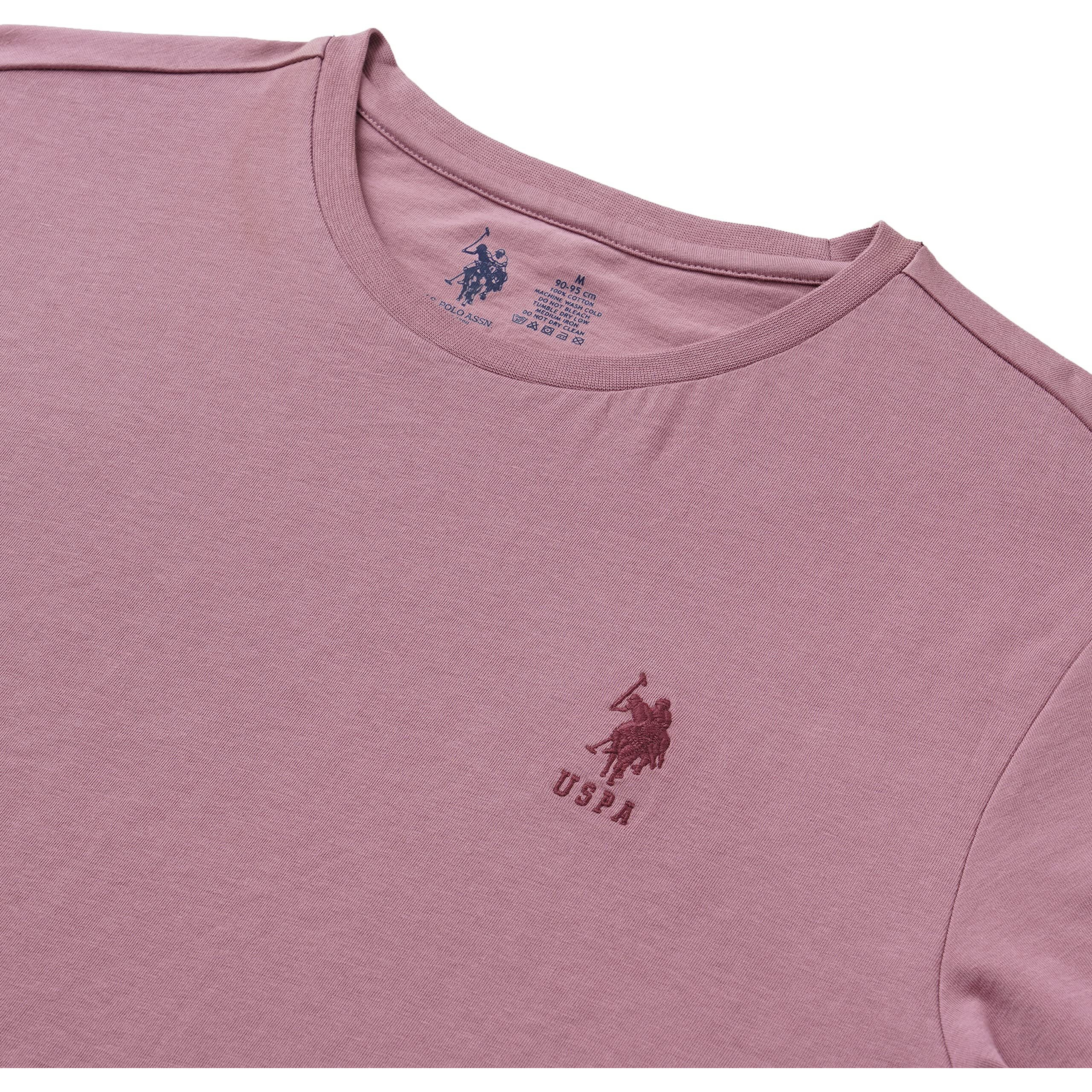 U.S. POLO ASSN. Mens Crew Neck Embroidered Logo I633 Lounge Regular Fit T-Shirt - Pack of 1 (Deep Pink Large)