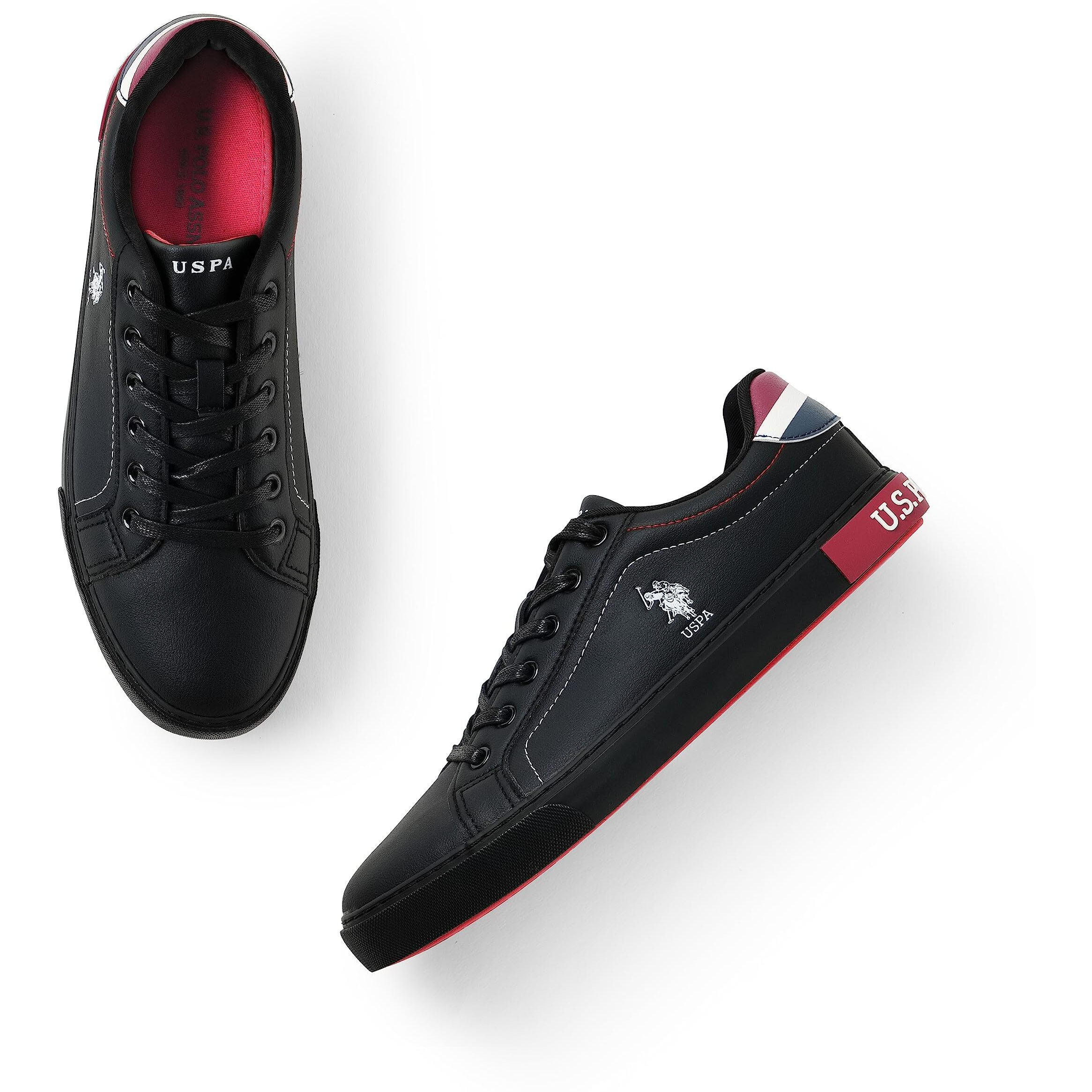 U.S. Polo Assn. Rojas 2.0 Men's Black Sneakers-(UK/7) (US/8) (2FD23304Z01)