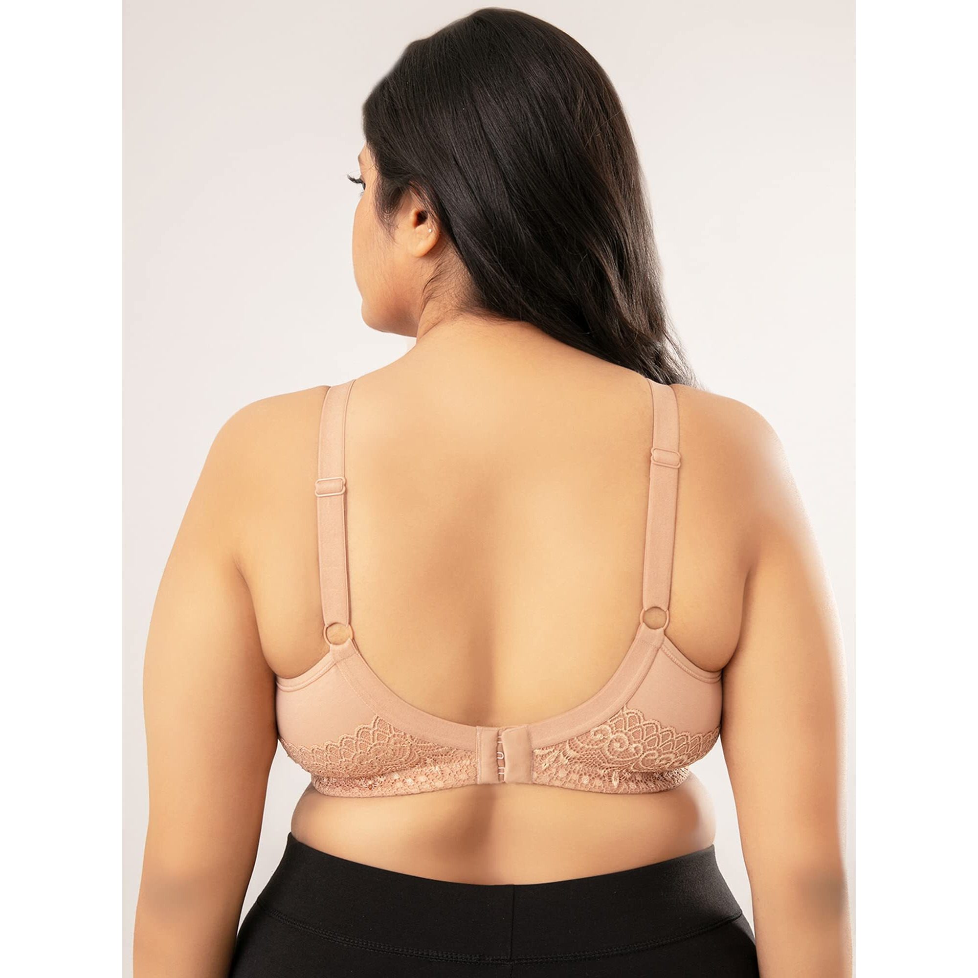 NYKD by Nykaa Womens Full Support M-Frame Heavy Bust Everyday Cotton Bra | Non-Padded | Wireless | Full Coverage| Bra, NYB101, Sand, 36D, 1N