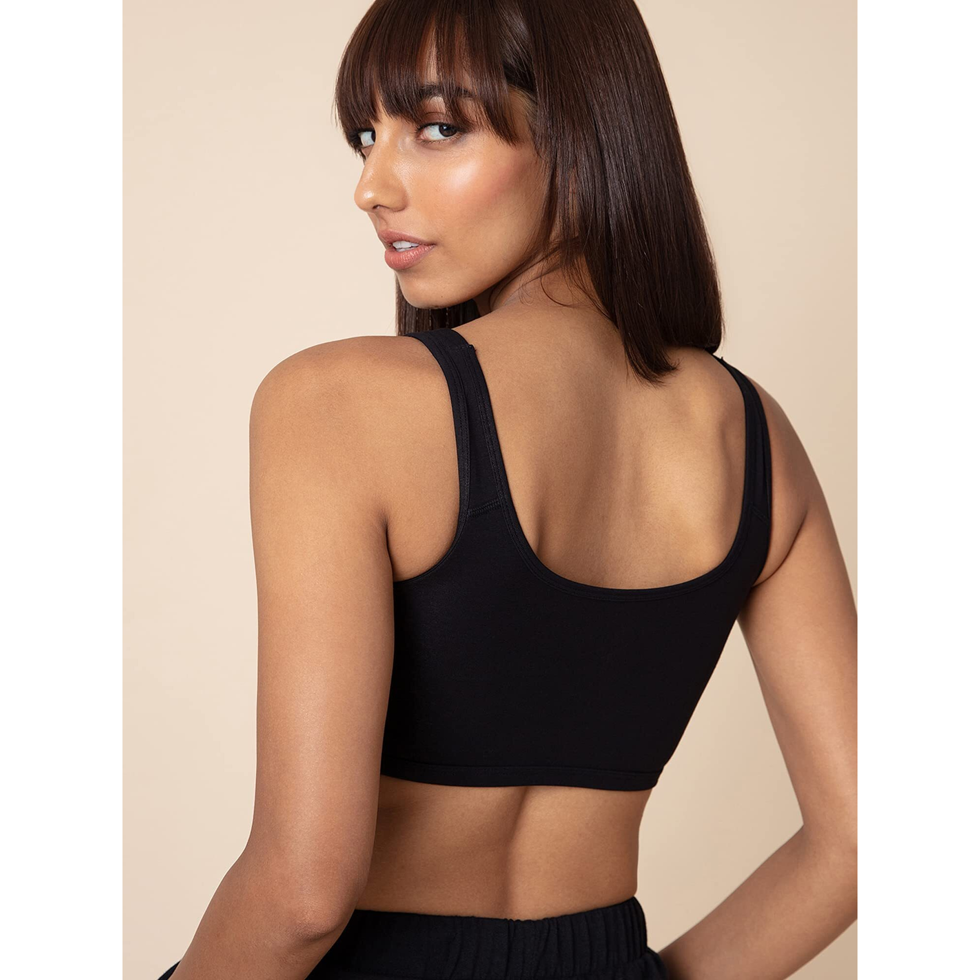 NYKD Soft Cup Easy Peasy Slip On Everyday Bra for Women, Wireless, Full Coverage, Support Shaper, Non Padded Sports Bra Bra, NYB113, Black, S, 1N