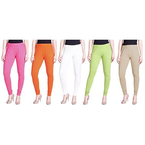 Lyra Women Solid Premium Cotton Churidar Leggings | Mid-Waist | Fashionwear
