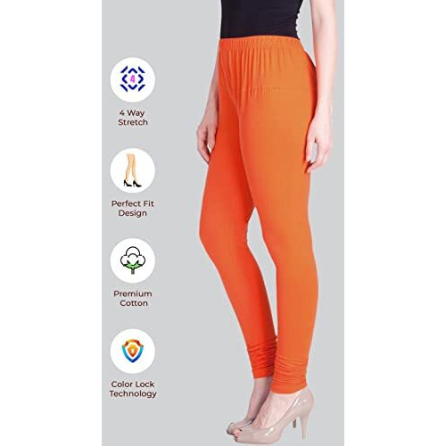 Lyra Women Solid Premium Cotton Churidar Leggings | Mid-Waist | Fashionwear
