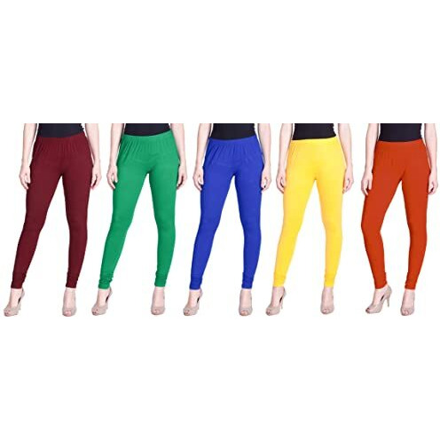 Lyra Women Solid Premium Cotton Churidar Leggings | Mid-Waist | Fashionwear