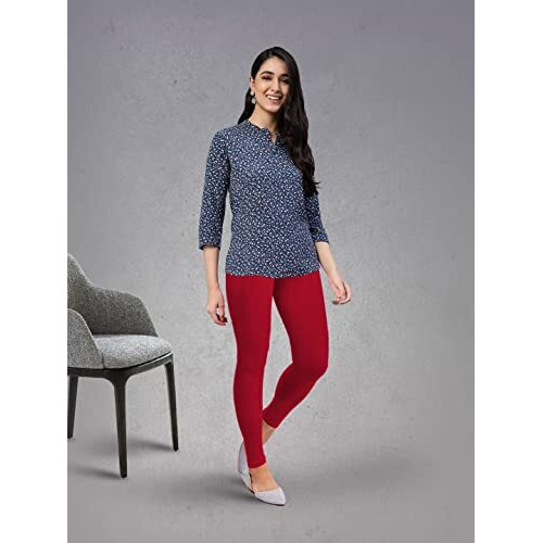 Lyra Women Solid Premium Cotton Churidar Leggings | Mid-Waist | Fashionwear