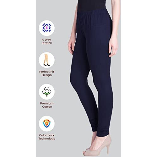 Lyra Women Solid Premium Cotton Churidar Leggings | Mid-Waist | Fashionwear