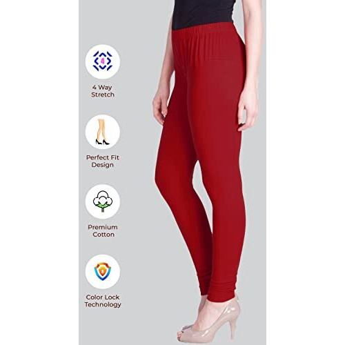 Lyra Women Solid Premium Cotton Churidar Leggings | Mid-Waist | Fashionwear