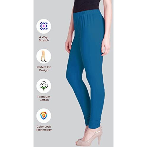 Lyra Women Solid Premium Cotton Churidar Leggings | Mid-Waist | Fashionwear