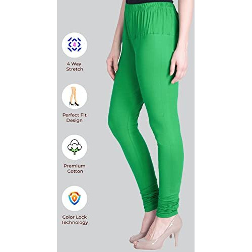 Lyra Women Solid Premium Cotton Churidar Leggings | Mid-Waist | Fashionwear