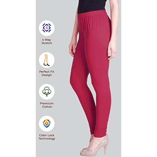 Lyra Women Solid Premium Cotton Churidar Leggings | Mid-Waist | Fashionwear