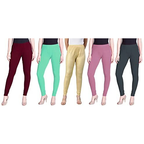 Lyra Women Solid Premium Cotton Churidar Leggings | Mid-Waist | Fashionwear