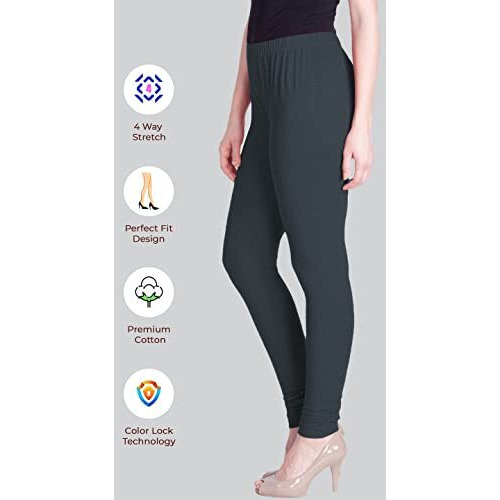 Lyra Women Solid Premium Cotton Churidar Leggings | Mid-Waist | Fashionwear
