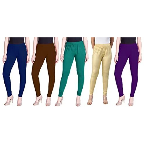 Lyra Women Solid Premium Cotton Churidar Leggings | Mid-Waist | Fashionwear