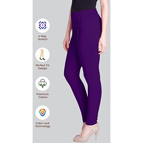 Lyra Women Solid Premium Cotton Churidar Leggings | Mid-Waist | Fashionwear