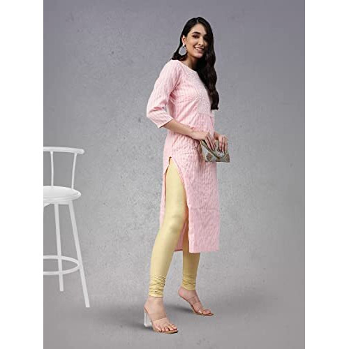 Lyra Women Solid Premium Cotton Churidar Leggings | Mid-Waist | Fashionwear