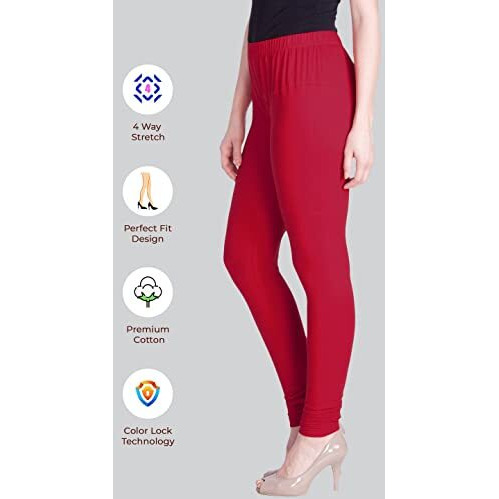 Lyra Women Solid Premium Cotton Churidar Leggings | Mid-Waist | Fashionwear