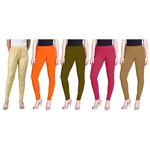 Lyra Women Solid Premium Cotton Churidar Leggings | Mid-Waist | Fashionwear