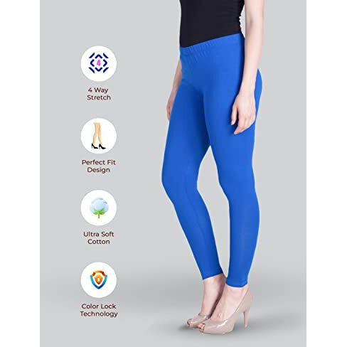 Lyra Women Solid Premium Cotton Churidar Leggings | Mid-Waist | Fashionwear