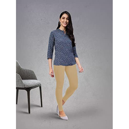 Lyra Women Solid Premium Cotton Churidar Leggings | Mid-Waist | Fashionwear