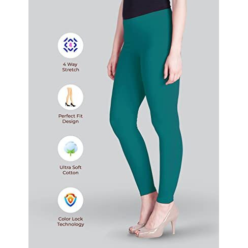 Lyra Women Solid Premium Cotton Churidar Leggings | Mid-Waist | Fashionwear
