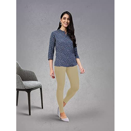 Lyra Women Solid Premium Cotton Churidar Leggings | Mid-Waist | Fashionwear