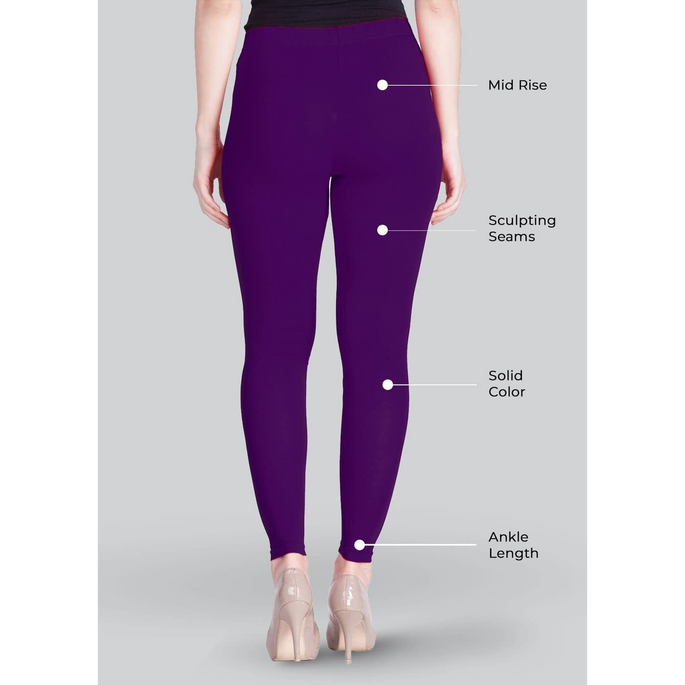 Lyra Women Solid Premium Cotton Churidar Leggings | Mid-Waist | Fashionwear