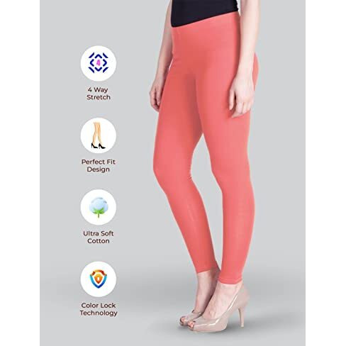 Lyra Women Solid Premium Cotton Churidar Leggings | Mid-Waist | Fashionwear