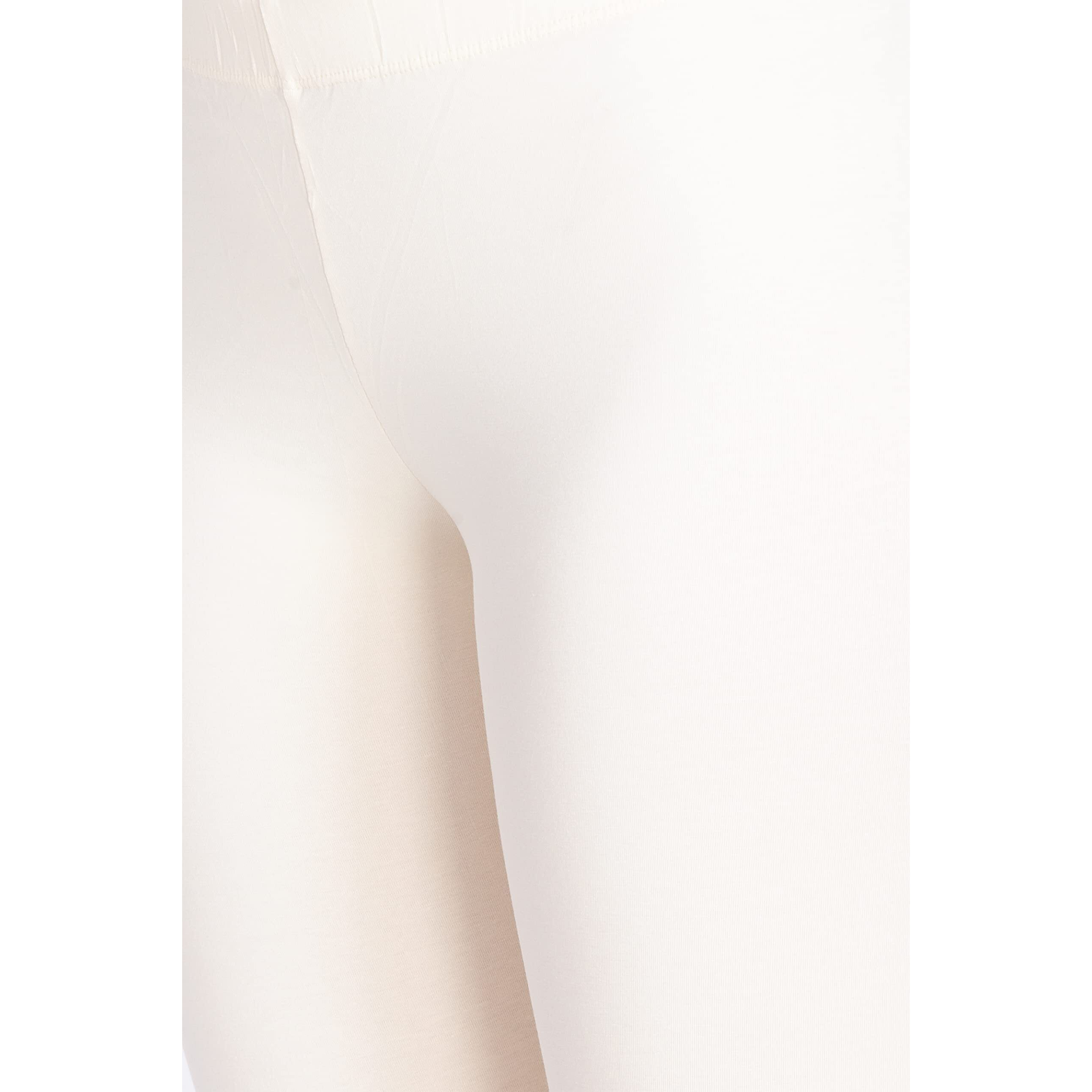 Lyra Women Solid Premium Cotton Capri Cream