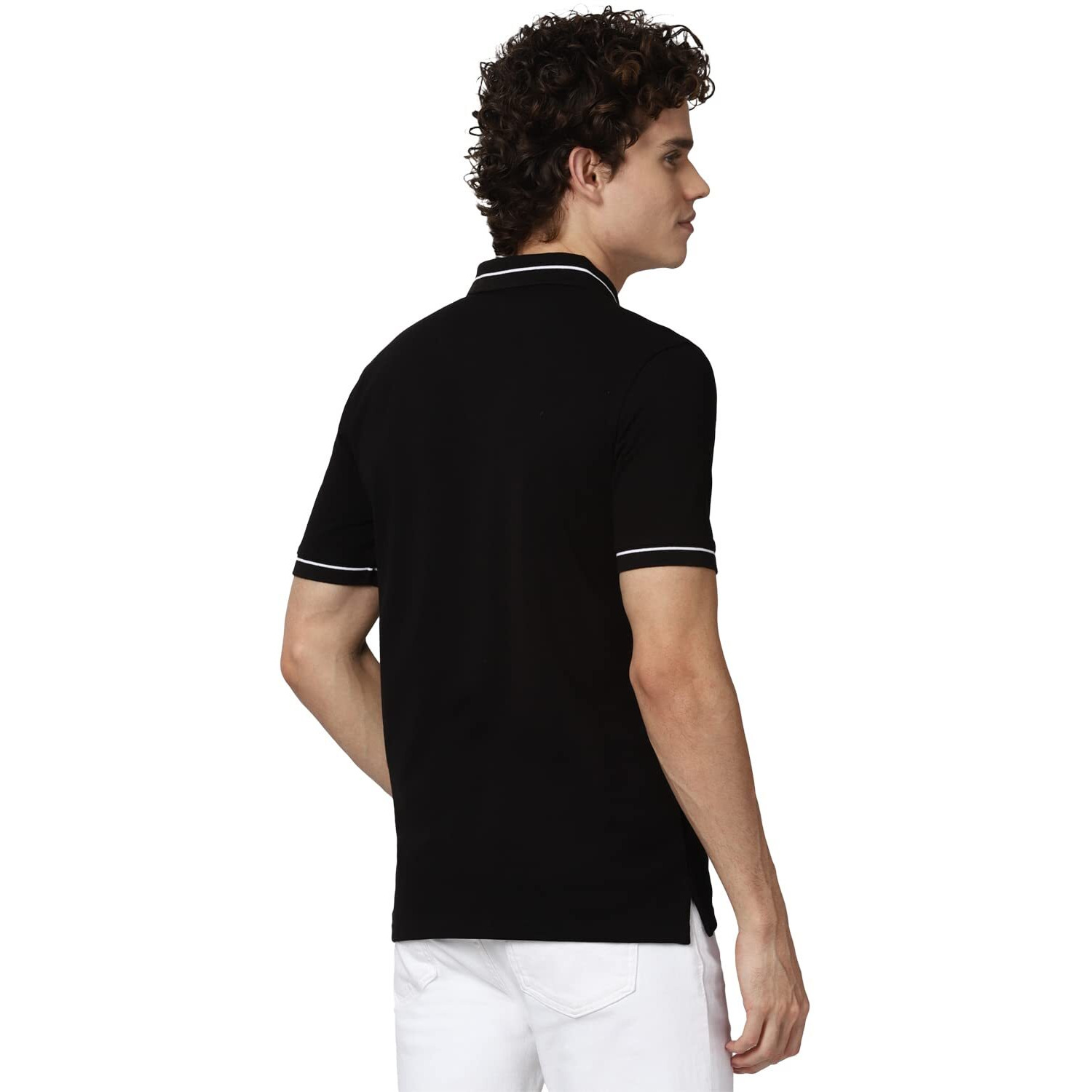 Peter England Men's Regular Polo Shirt (PCKPSRGPY10534_Black M)