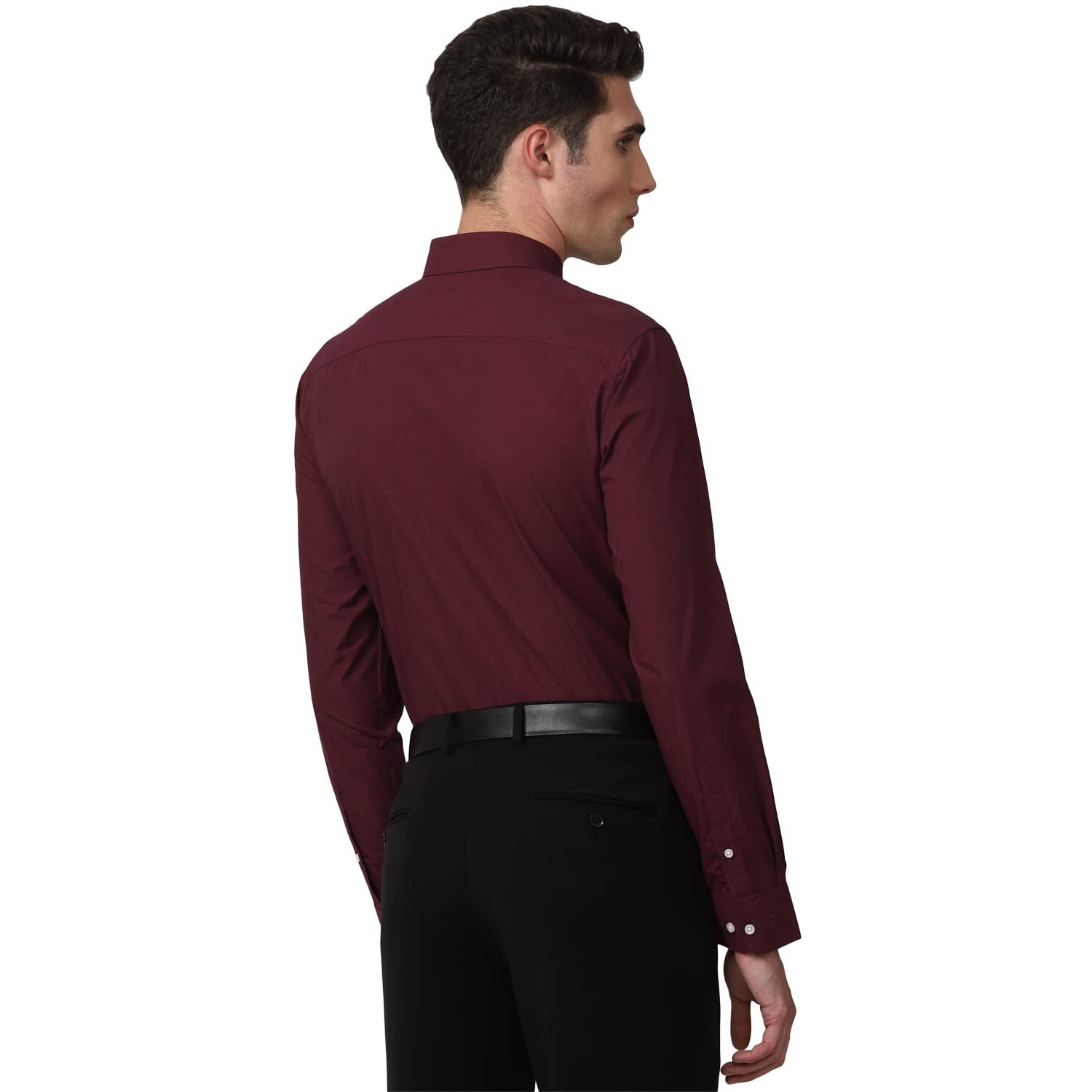 Peter England Men's Everday Regular Fit Solid Shirt | Cotton Rich | 5-Pin Pocketing