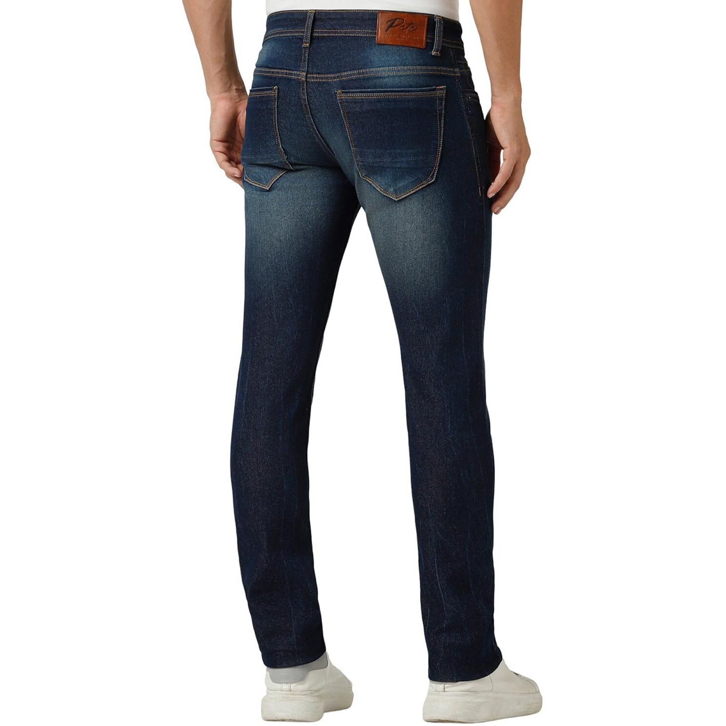 Peter England Men's Premium Skinny Fit Stretchable Jeans Grey