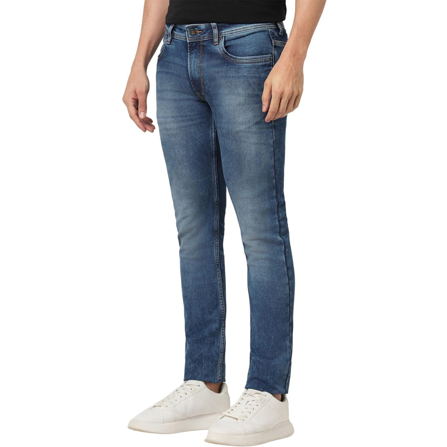 Peter England Men's Premium Skinny Fit Stretchable Jeans Navy