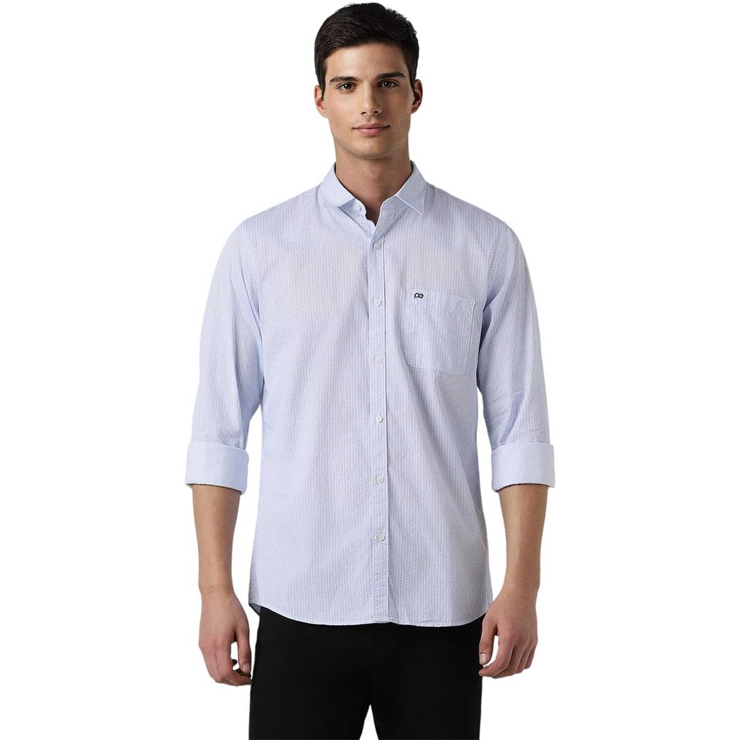 Peter England Men's Everyday Ditsy Print Slim Fit Full Sleeve Casual Shirt | 100% Cotton
