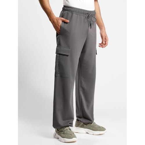NOBERO Men's Grey Onyx Oversized Joggers,Grey,Men-XXL