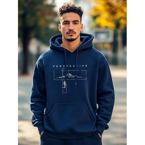 NOBERO Men's Cotton Blend Neck Hooded Regular Fit Sweatshirt (1M-TWHO-C0887_Navy Blue (3XL)