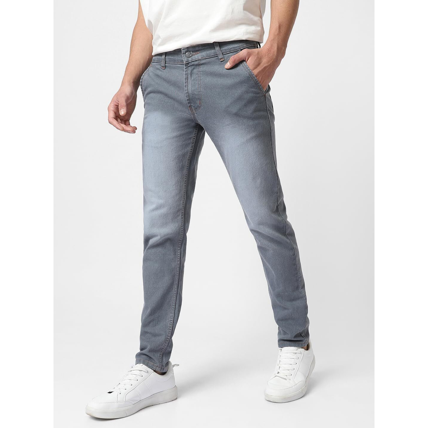 Urbano Fashion Men's Grey Slim Fit Washed Jeans Stretchable (epsrustsprcrs-mgrey-30)
