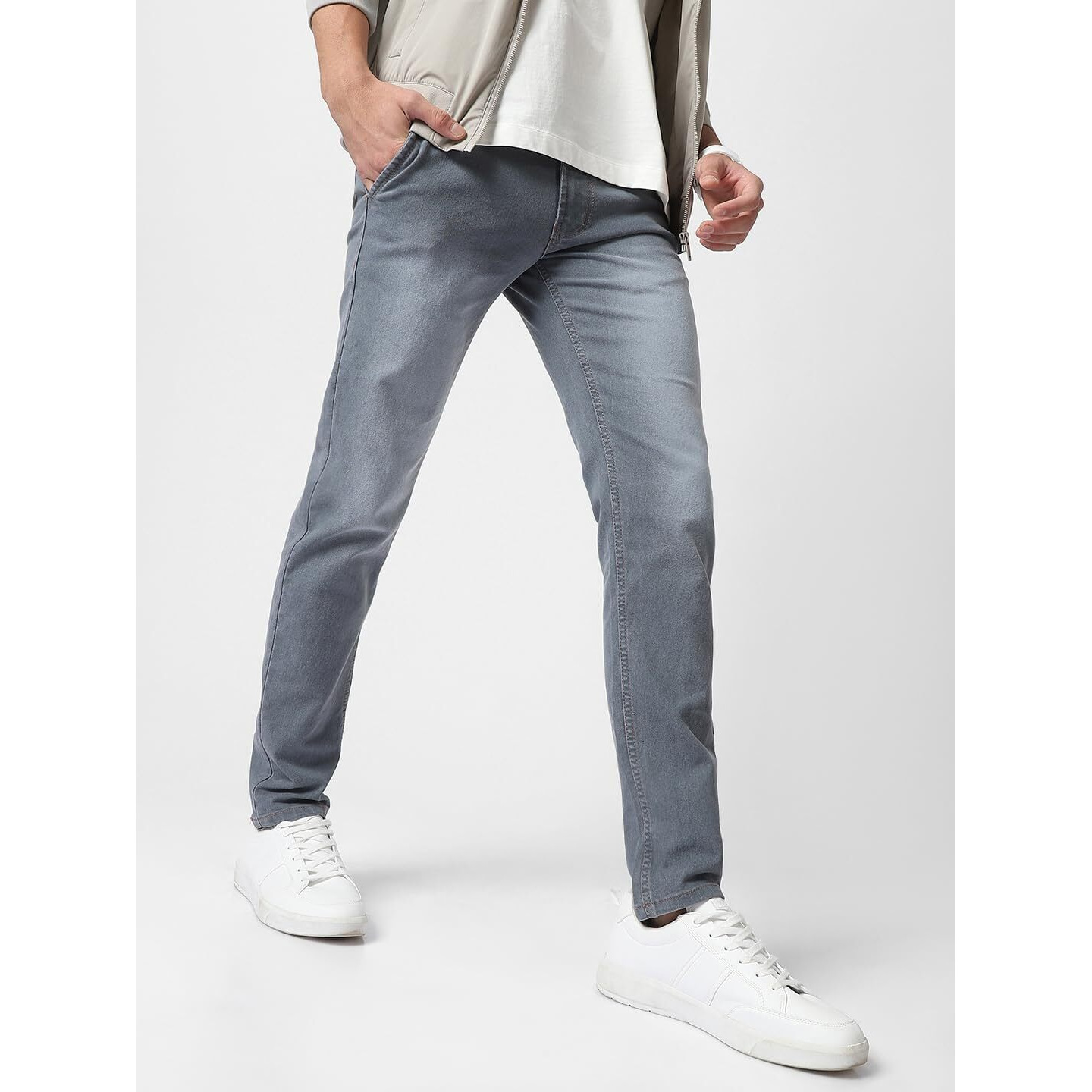 Urbano Fashion Men's Grey Slim Fit Washed Jeans Stretchable (epsrustsprcrs-mgrey-32)