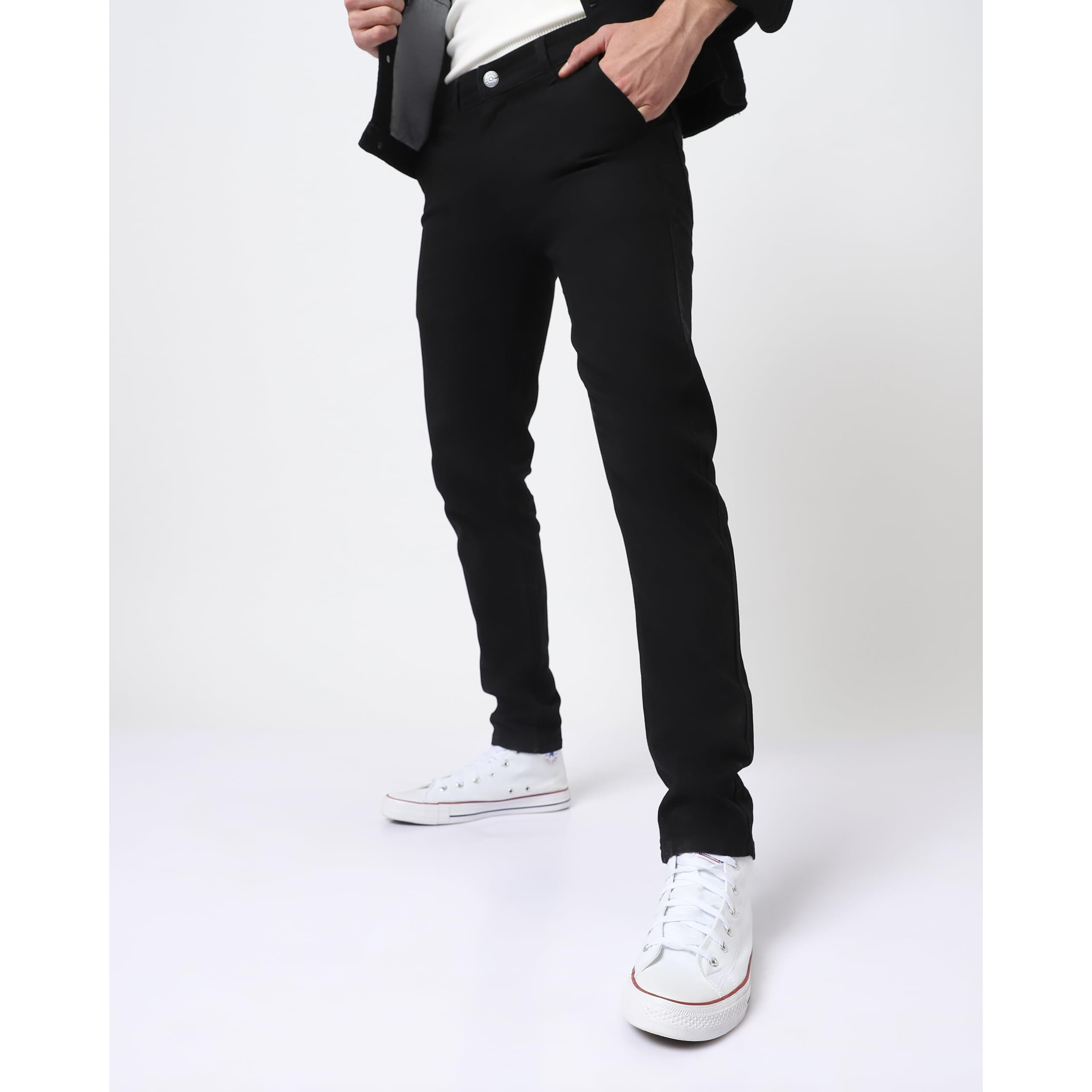 Urbano Fashion Men's Slim Fit Jeans (eps-black-38-07_Black_38)