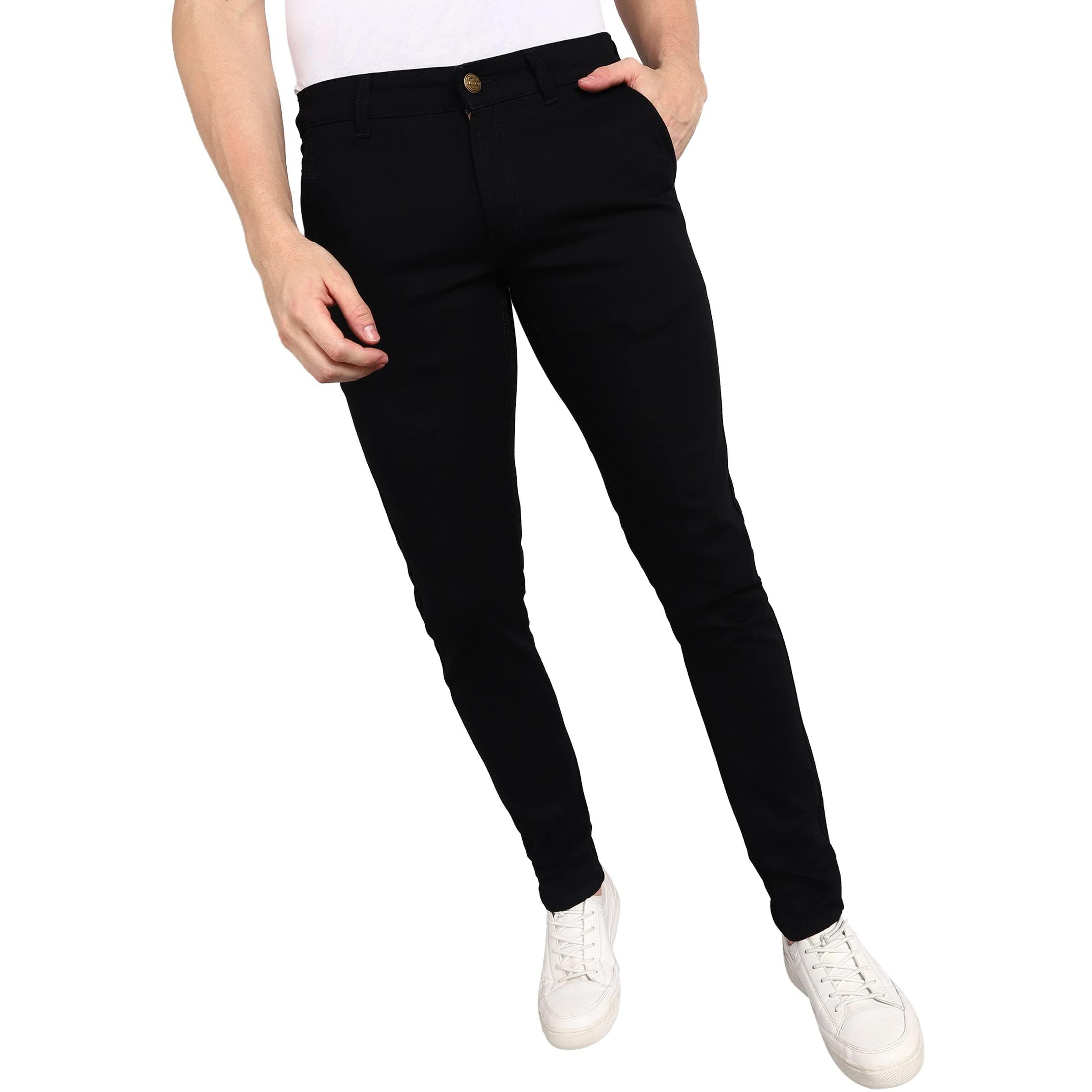 Urbano Fashion Black Slim Fit Stretch Jeans for Men (eps-black-40)