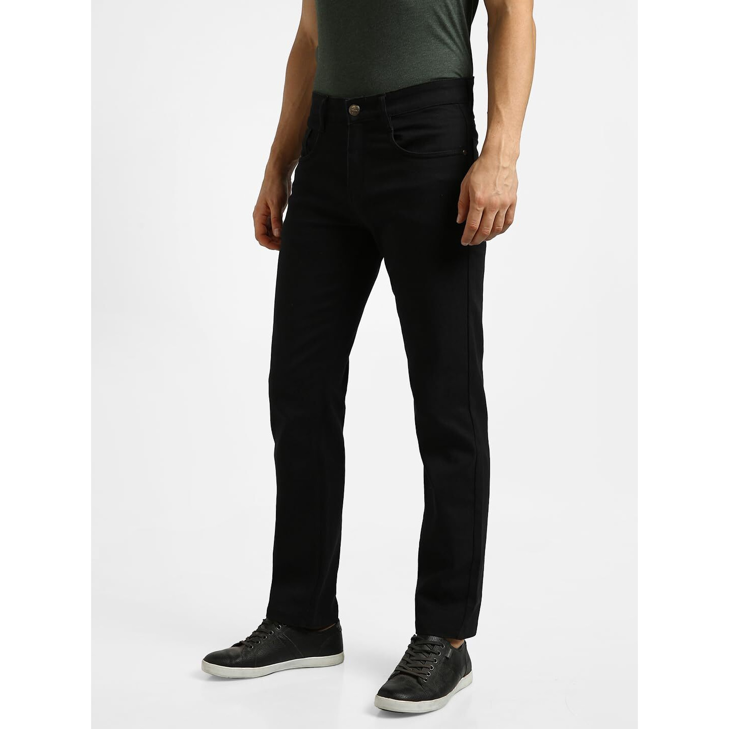 Urbano Fashion Men's Black Regular Fit Washed Jeans Stretchable (epsreg-black-34)