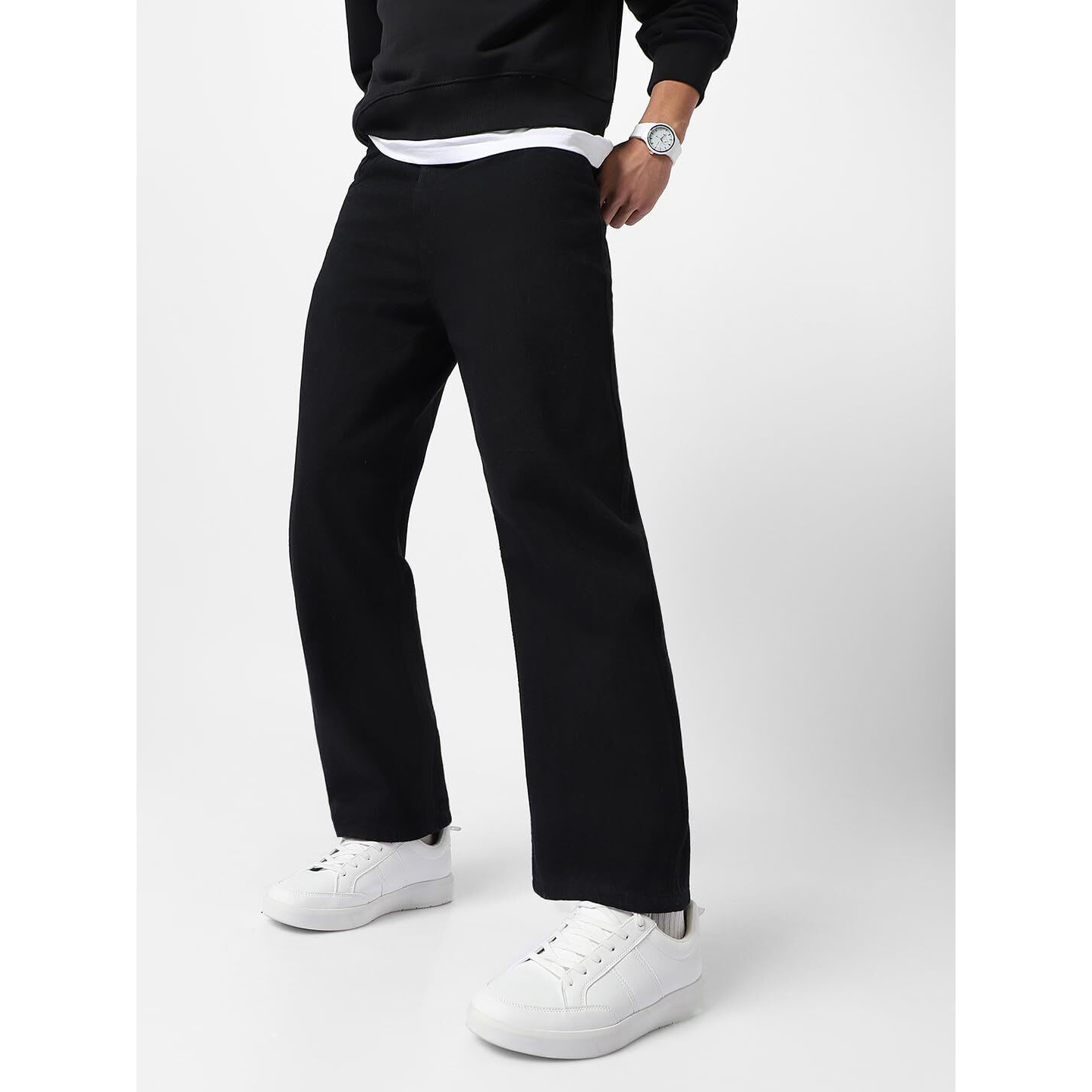 Urbano Fashion Men's Black Loose Baggy Fit Washed Jeans Non-Stretchable (jeanloose-black-30)