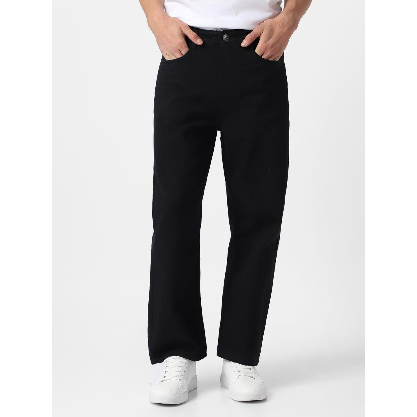 Urbano Fashion Men's Black Loose Baggy Fit Washed Jeans Non-Stretchable (jeanloose-black-30)