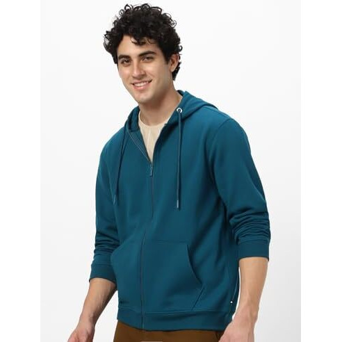 Neostreak Men's Fleece Neck Hooded Sweatshirt (neoswtsolhdzip-03-fogtel-l_Blue