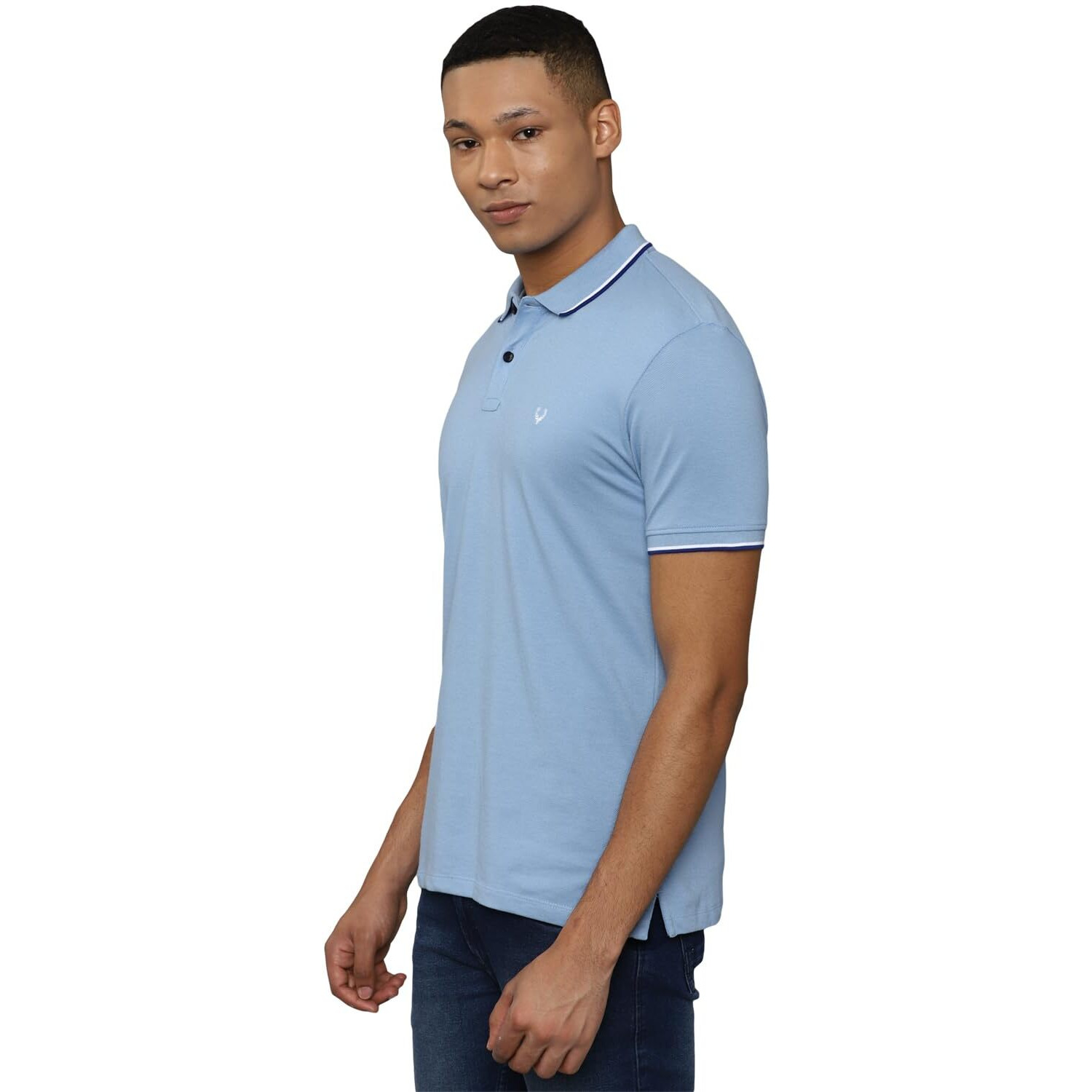 Allen Solly Men's Regular Fit T-Shirt (ASKPCURGFF89863_Blue M)