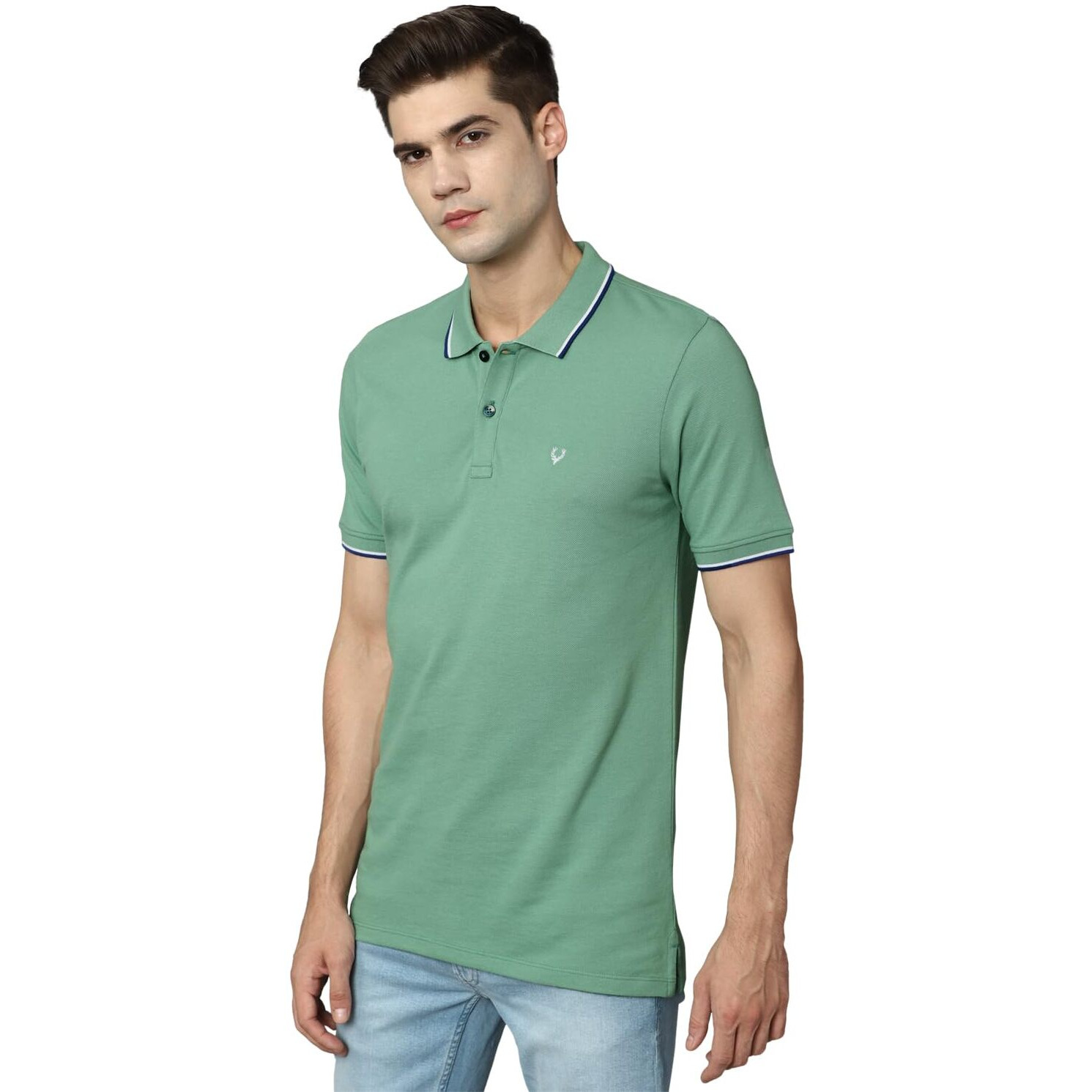 Allen Solly Men's Regular Fit T-Shirt (ASKPCURGFI04455_Green L)
