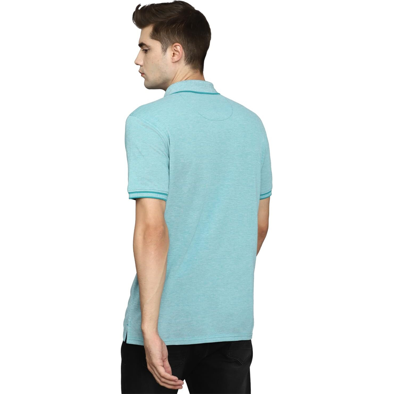 Allen Solly Men's Regular Fit T-Shirt (ASKPCURGFK82813_Teal L)
