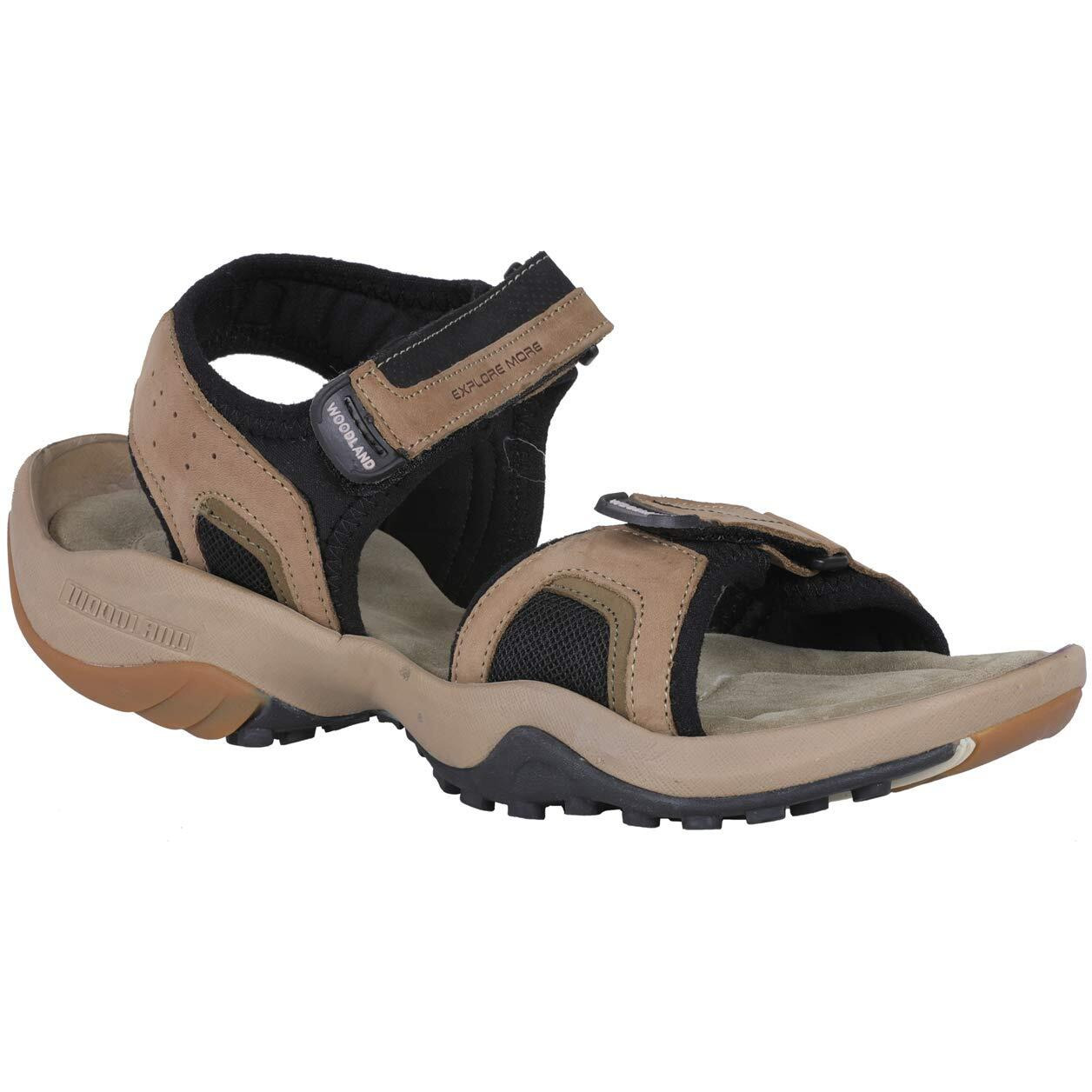 Woodland Men's Khaki Leather Sandal-10 (OGD 2685117)
